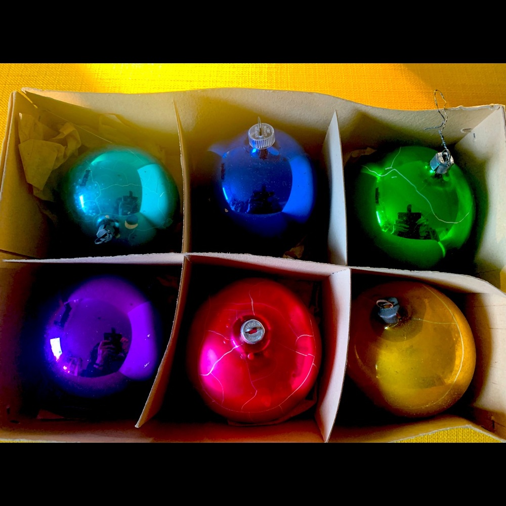 Large Vintage mercury glass Christmas ornament